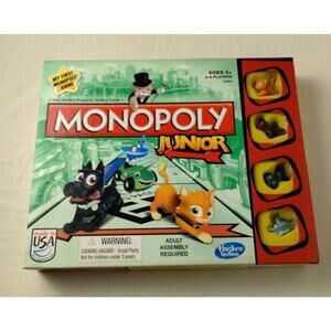 Hasbro Monopoly Junior Board Game - Good Condition - Clean - Missing 1 Chance